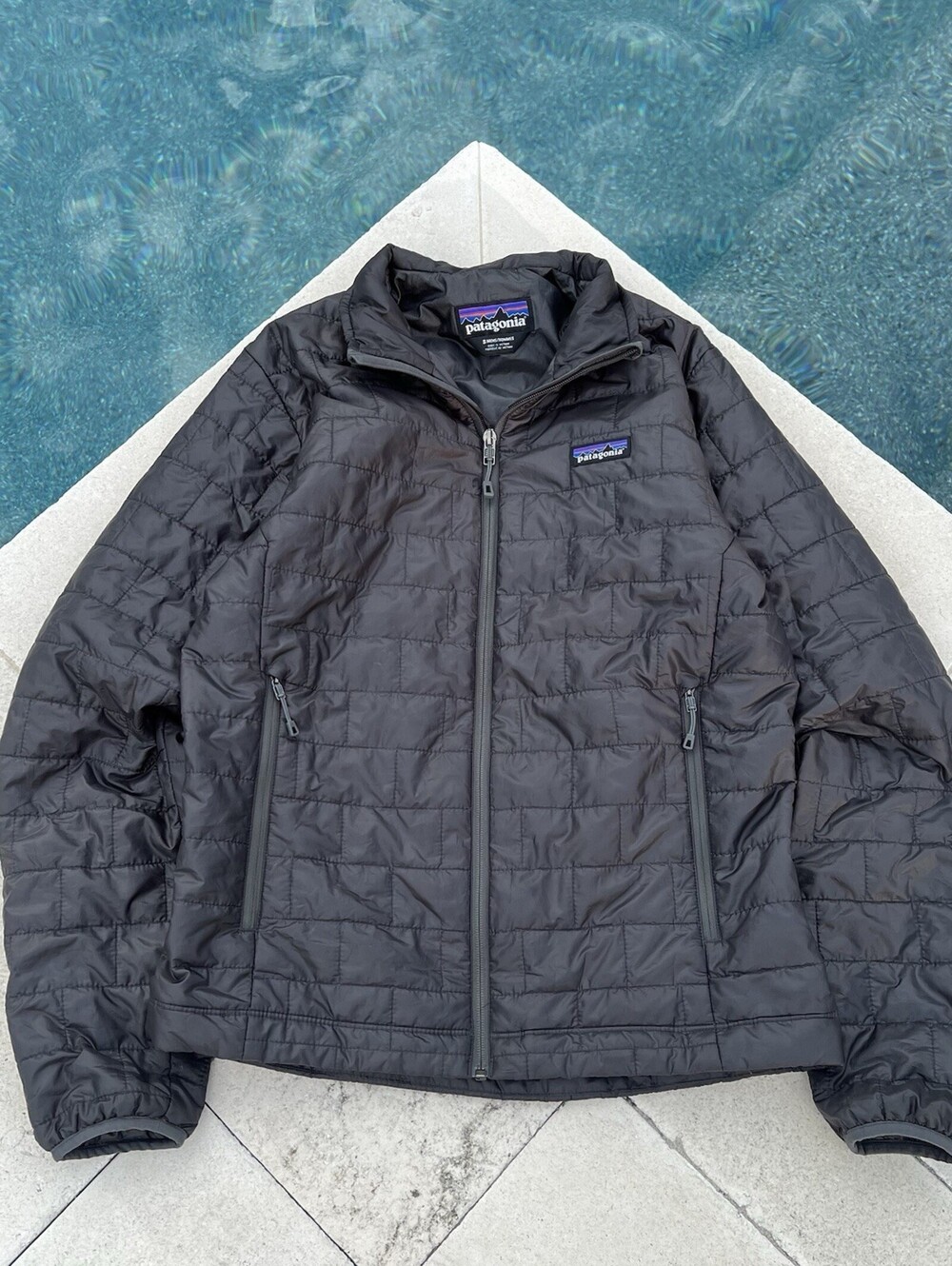 Patagonia Nano Puff Puffer Jacket Dark Grey Mens Small Winter Gorp Mint